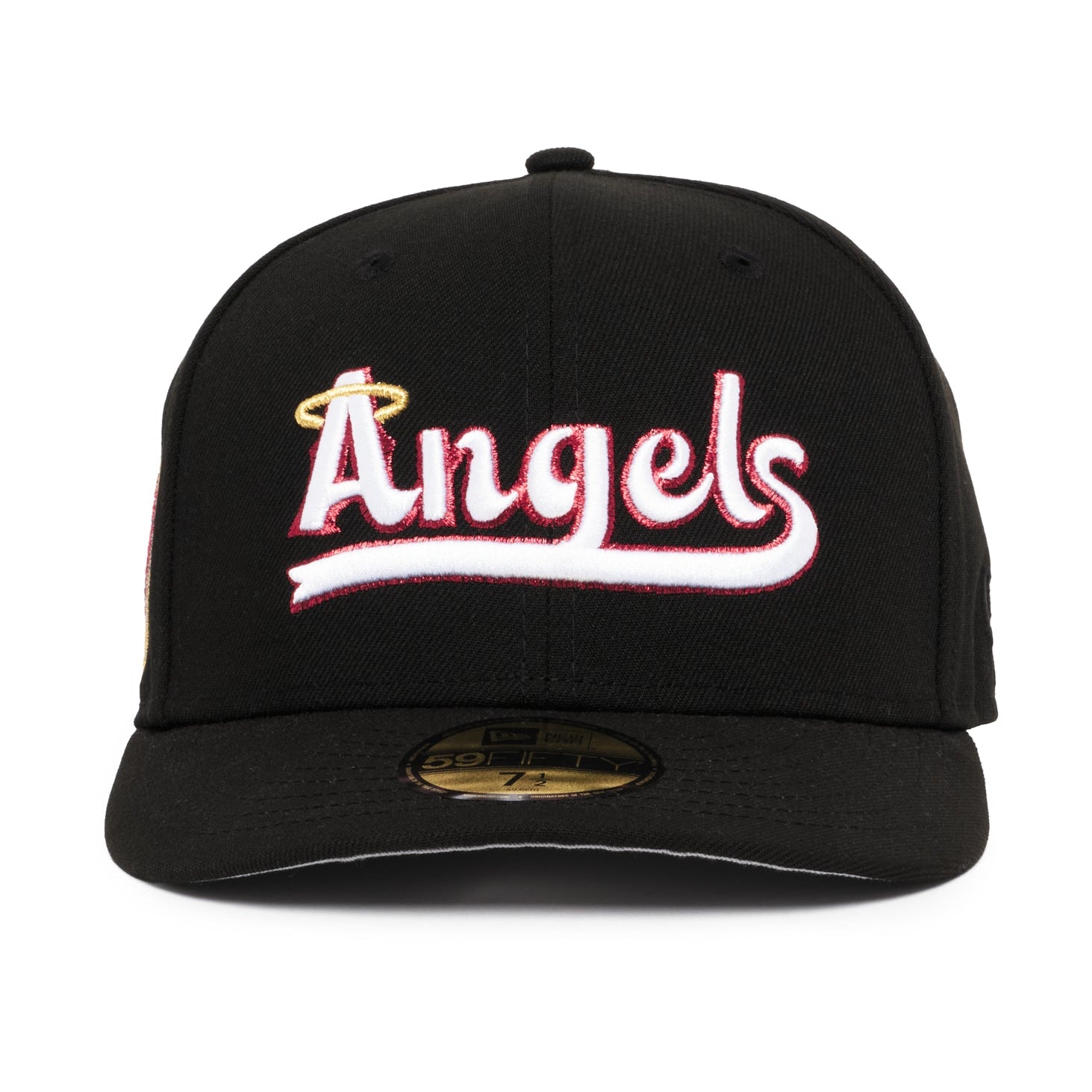 Anaheim Angels All Black Script Red Outline 25 Years