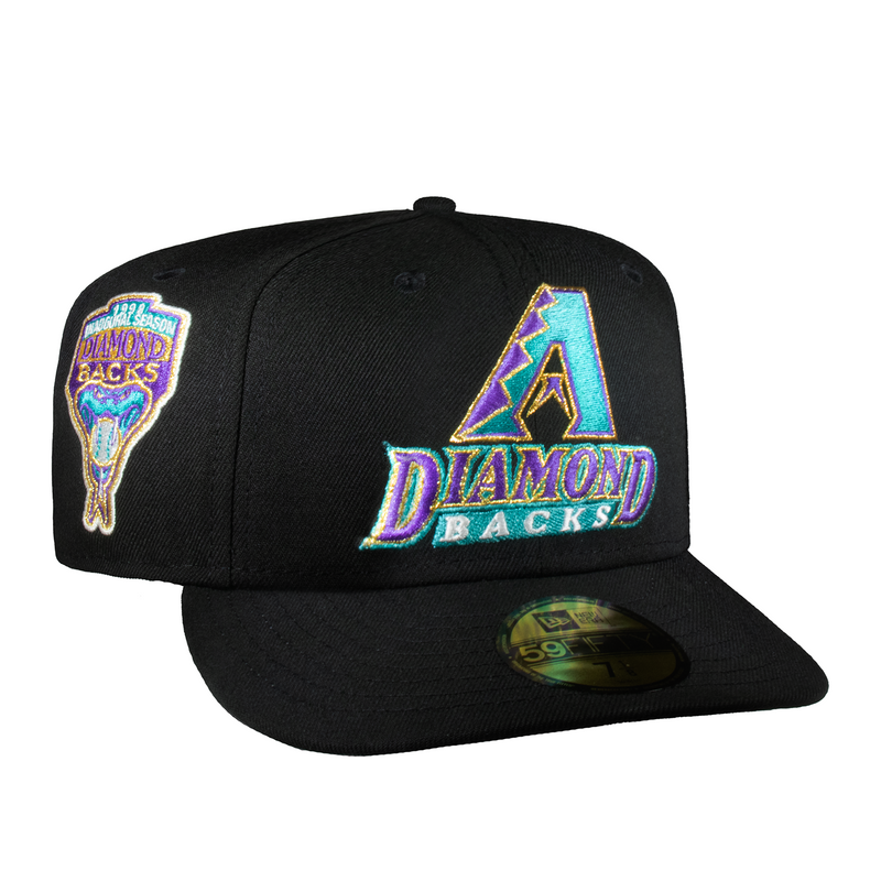 Arizona Diamond Backs All Black Teal & Purple Logo 1998