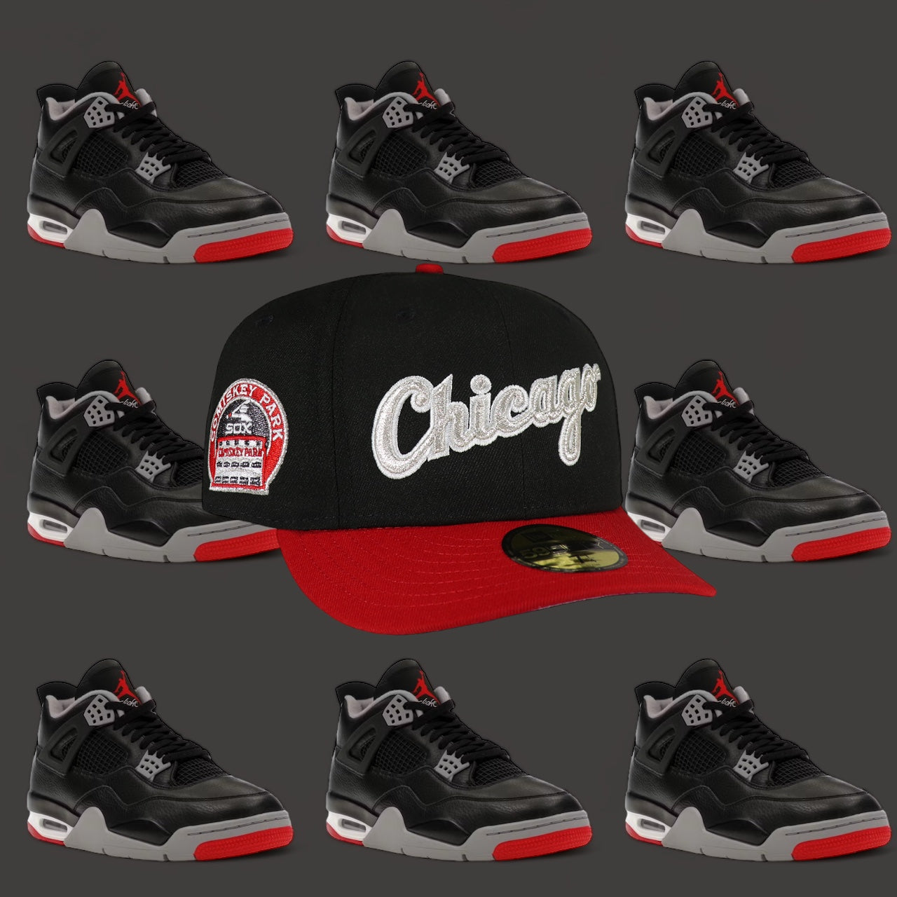 Chicago White Sox Silver Script Black and Red