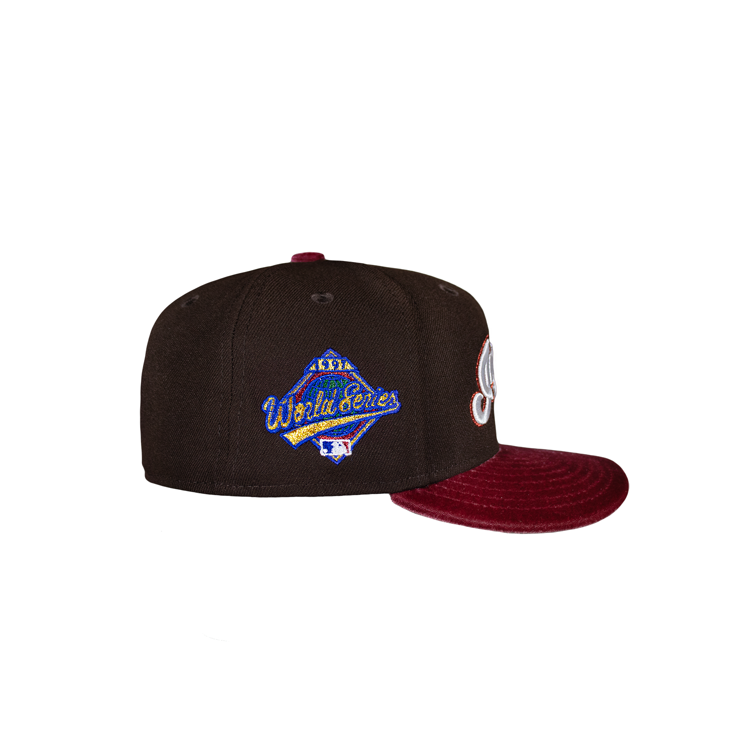 Cleveland Indians Dark Brown and Red Velvet Script 97 WS