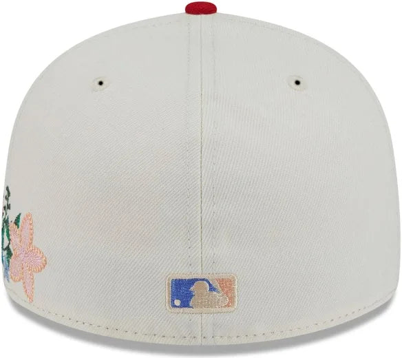Anaheim Angels Creme Floral Chain Stitch Green UV