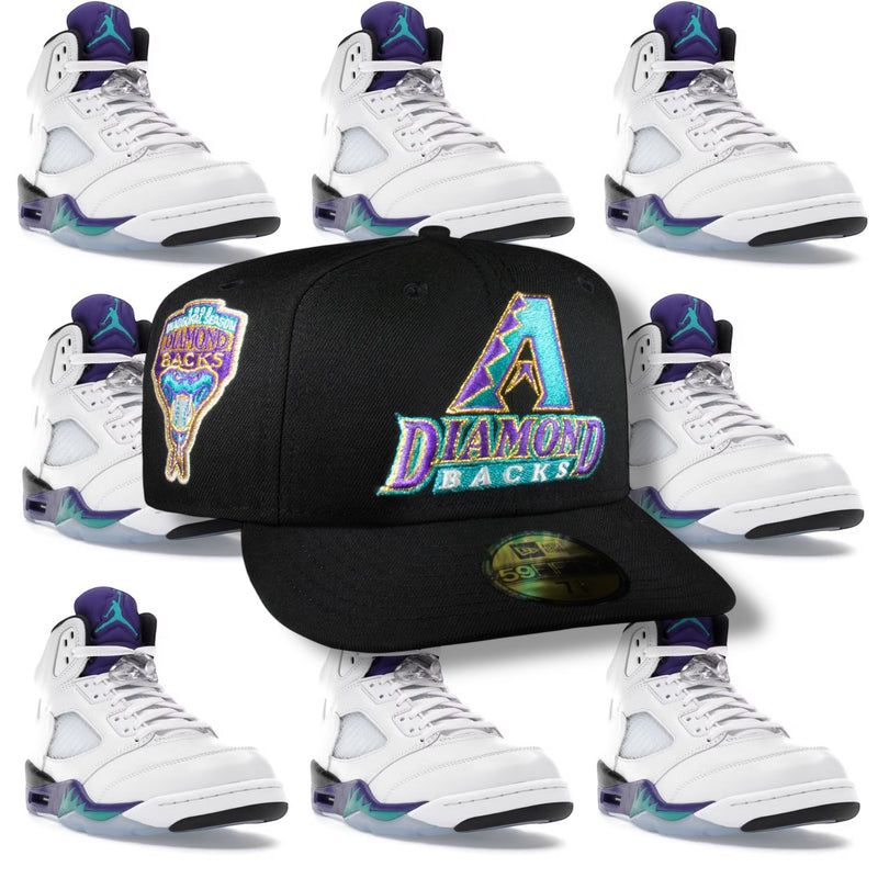 Arizona Diamond Backs All Black Teal & Purple Logo 1998