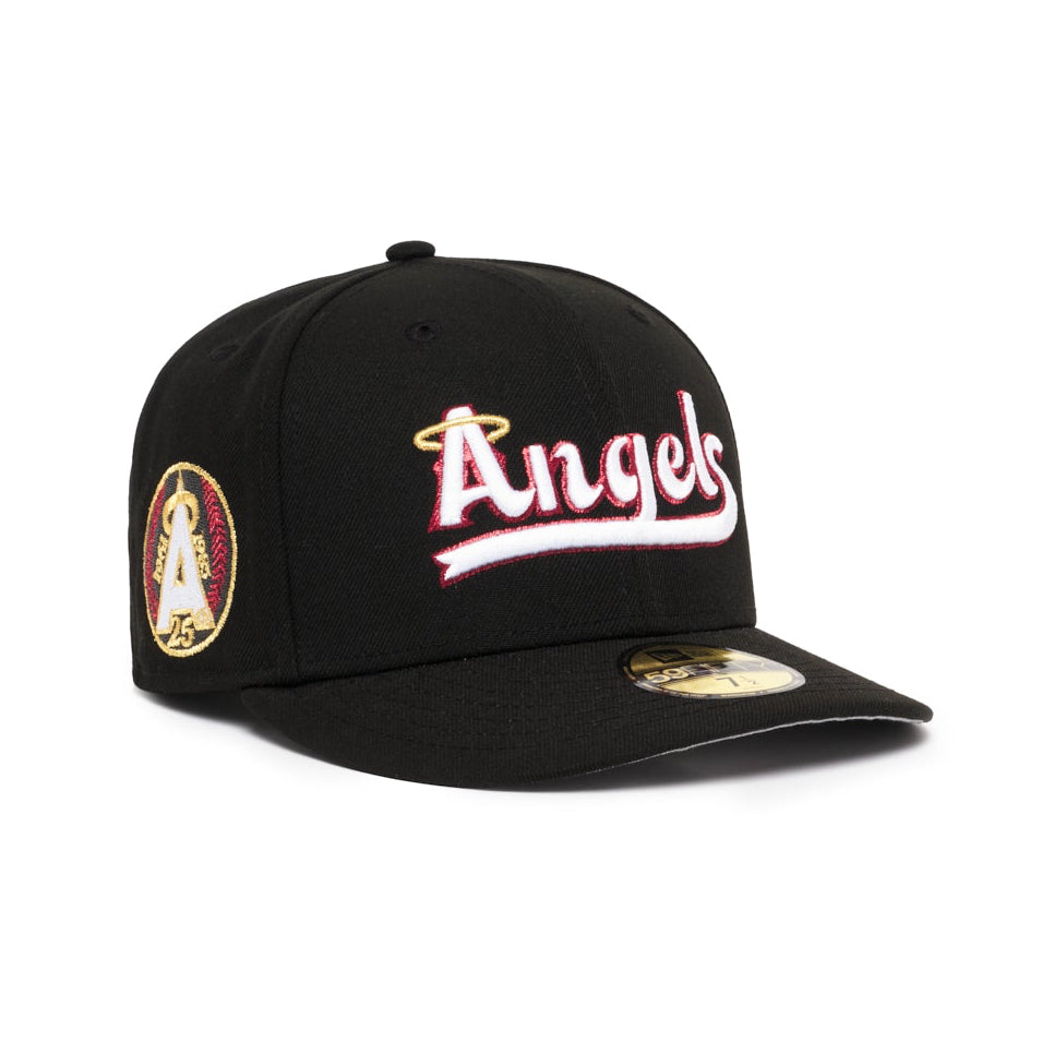Anaheim Angels All Black Script Red Outline 25 Years