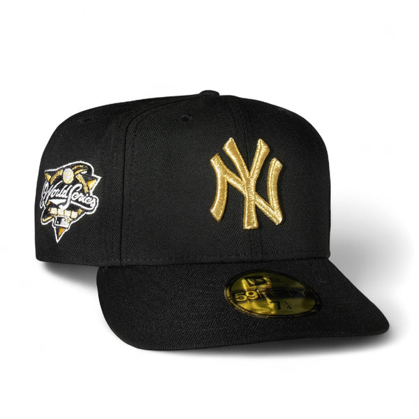 New York Yankees All Black Metallic Gold Logo 2000 WS