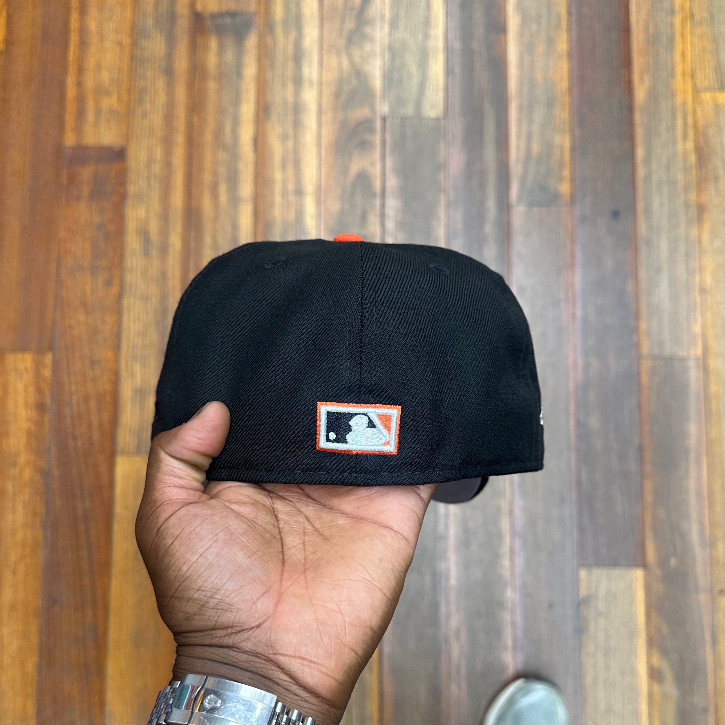 New York Giants All Black 1954 World Series Orange Logo