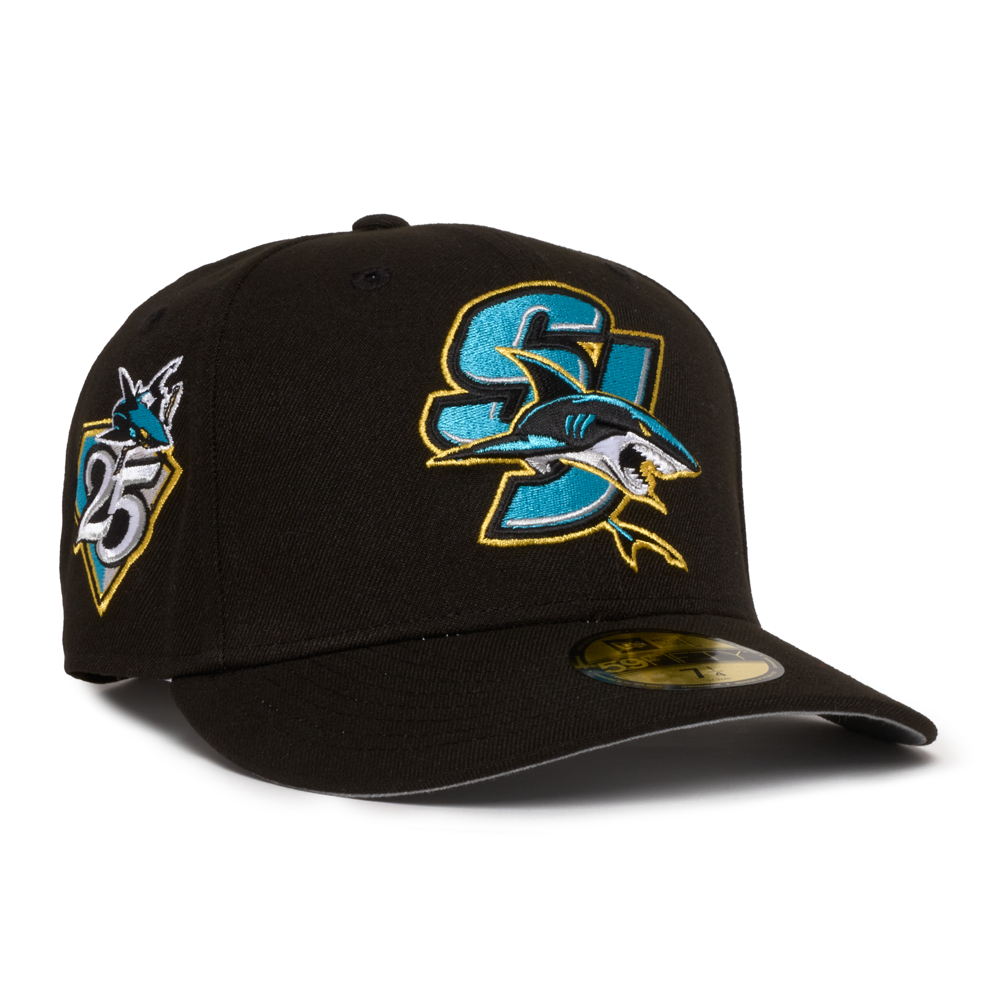 San Jose Sharks All Black SJ Logo 25 Years