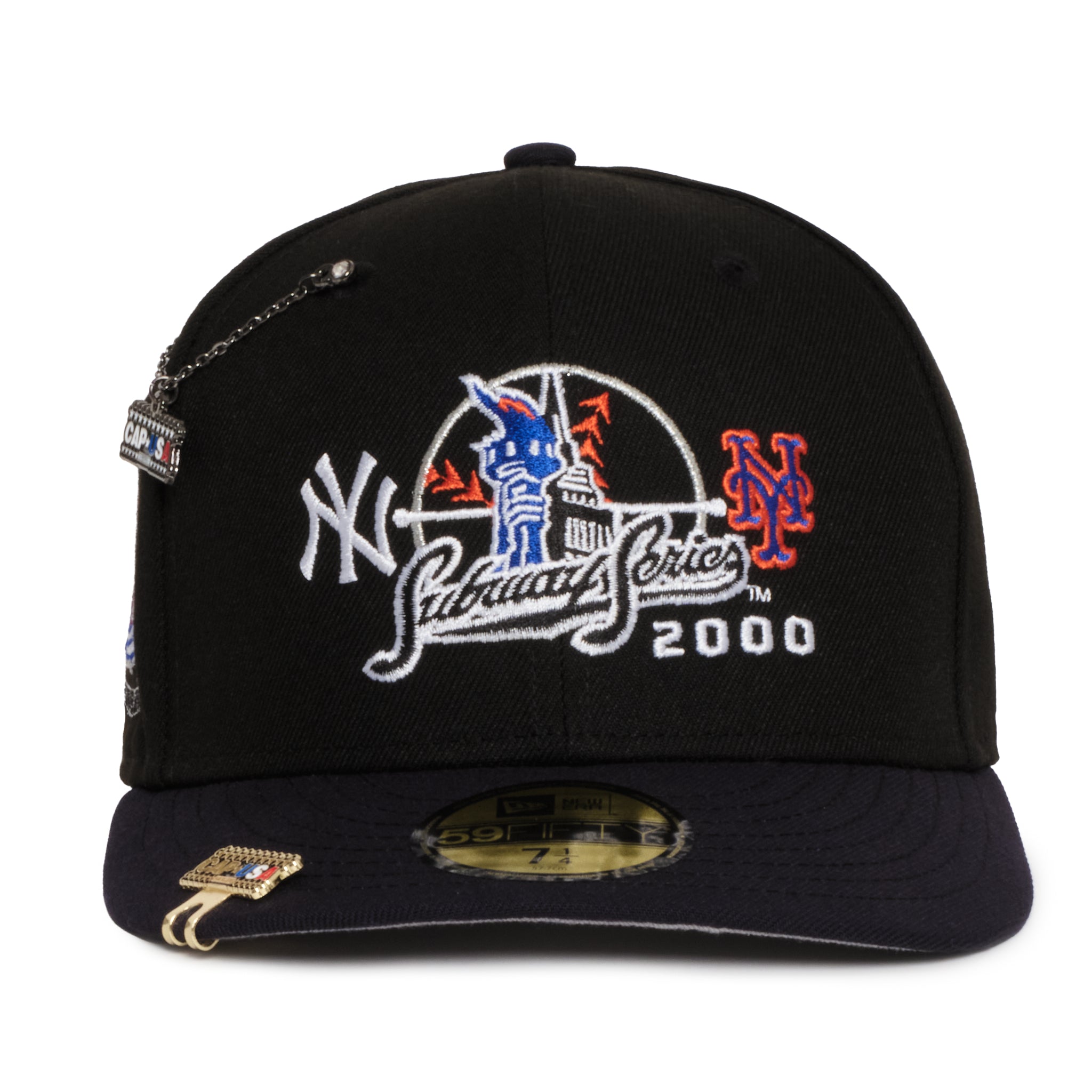 New York Yankees X Mets Black and Navy Subway Series front Logo 25th Anniversary