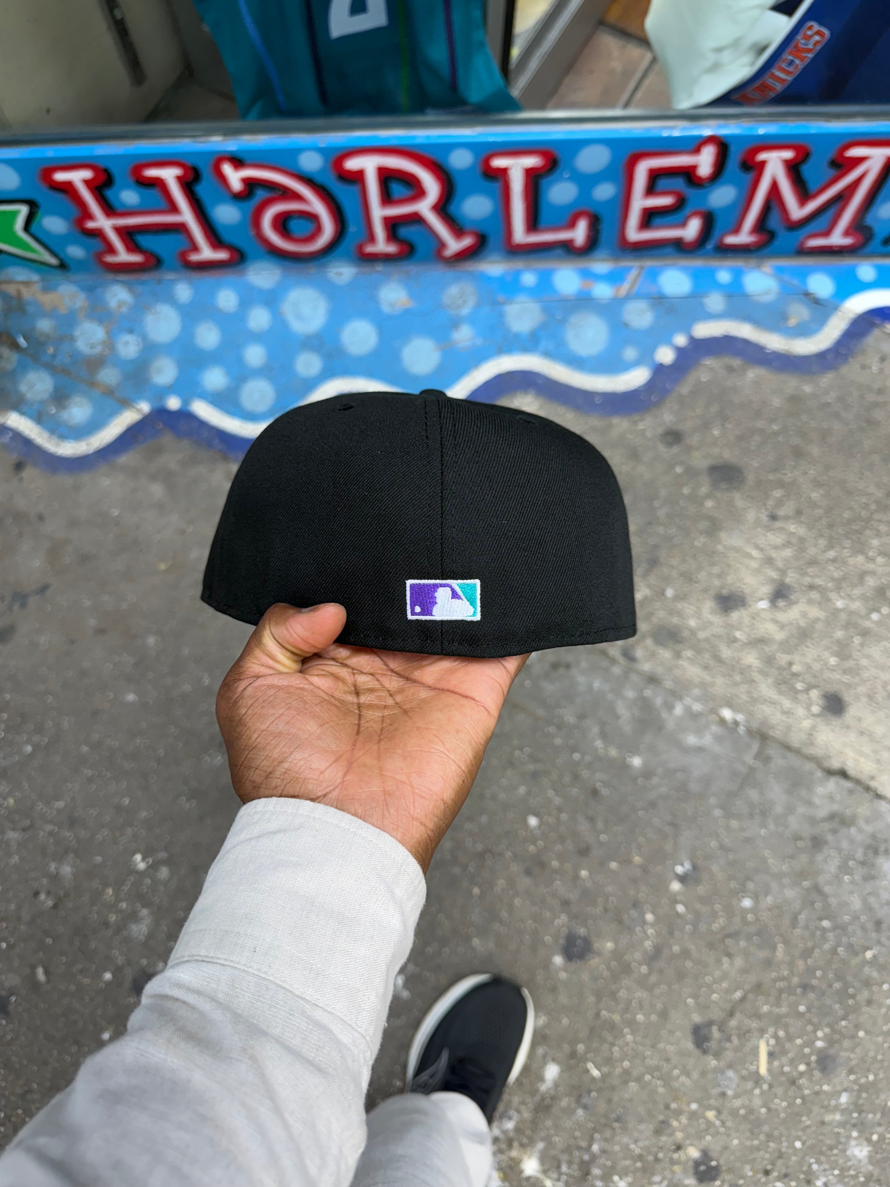Arizona Diamond Backs All Black Teal & Purple Logo 1998