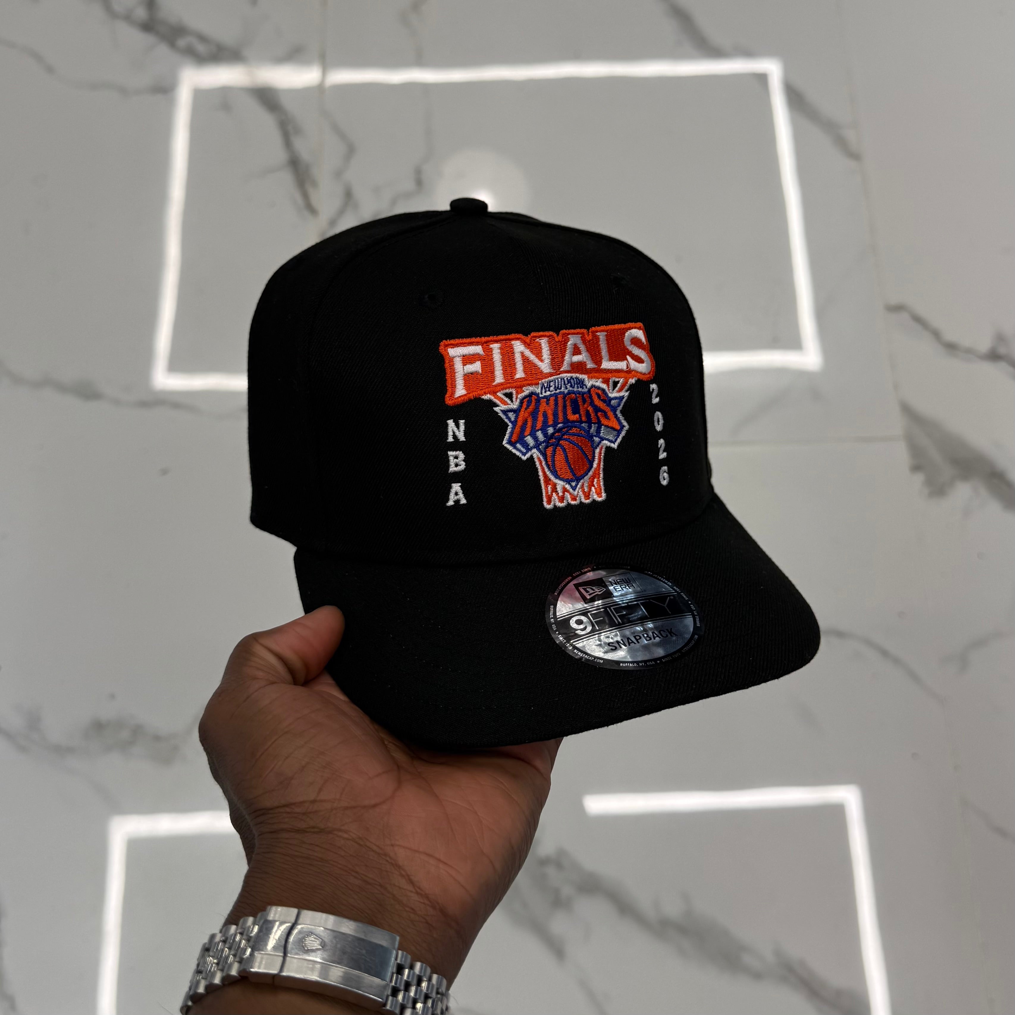 New York Knicks NBA 2026 Finals Net Black 950 Classic Snap Back