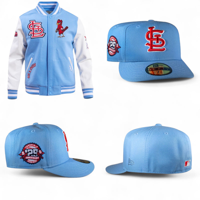 St. Louis Cardinals All Sky Blue Red Logo 125th Anniversary