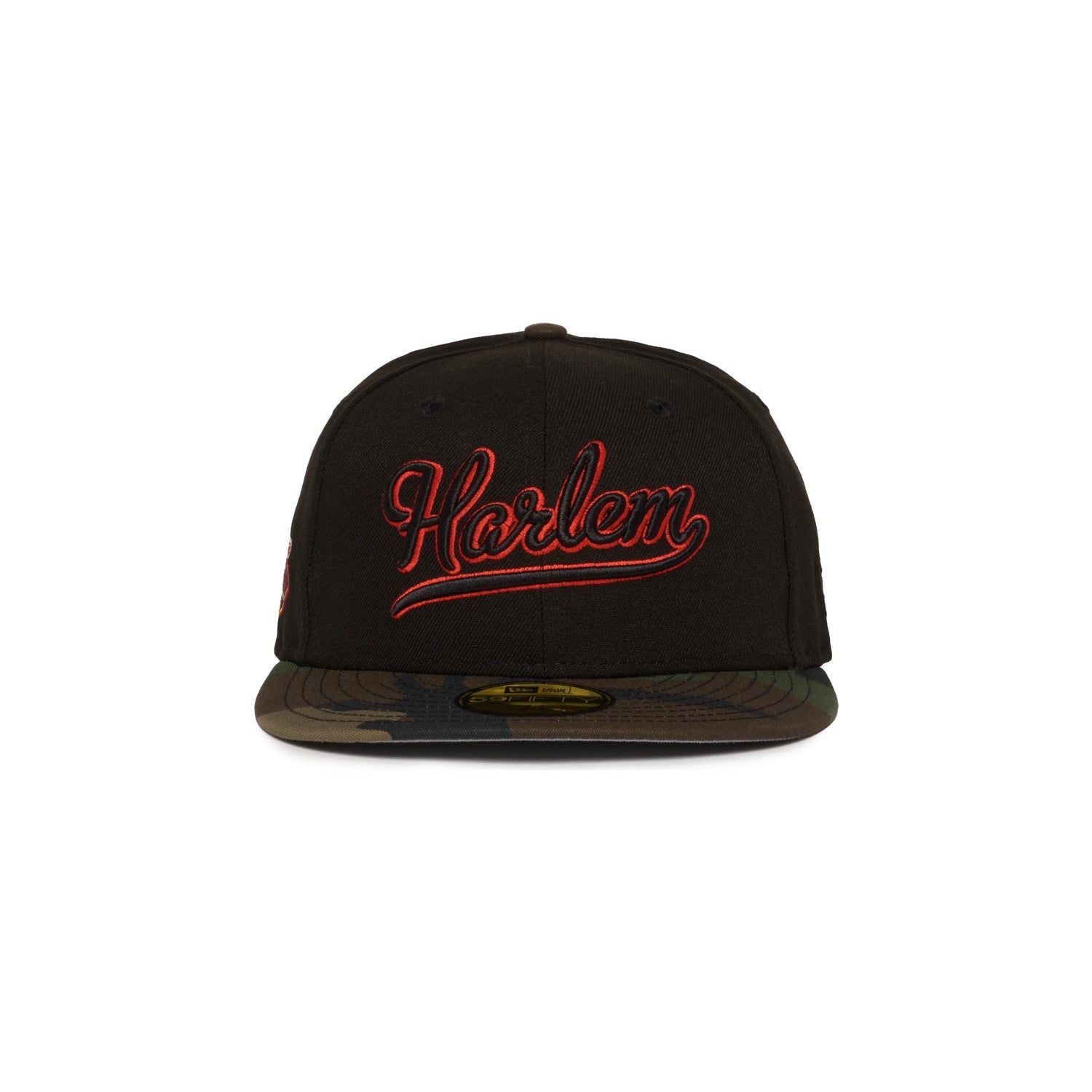 Harlem Black and Camo Red Outlined Logo 5950 Fitted