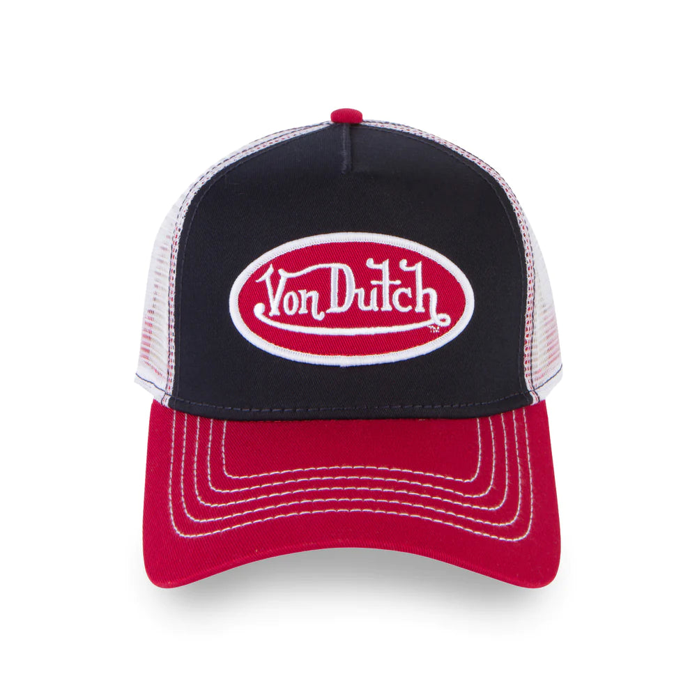Von Dutch Navy with Red Trucker
