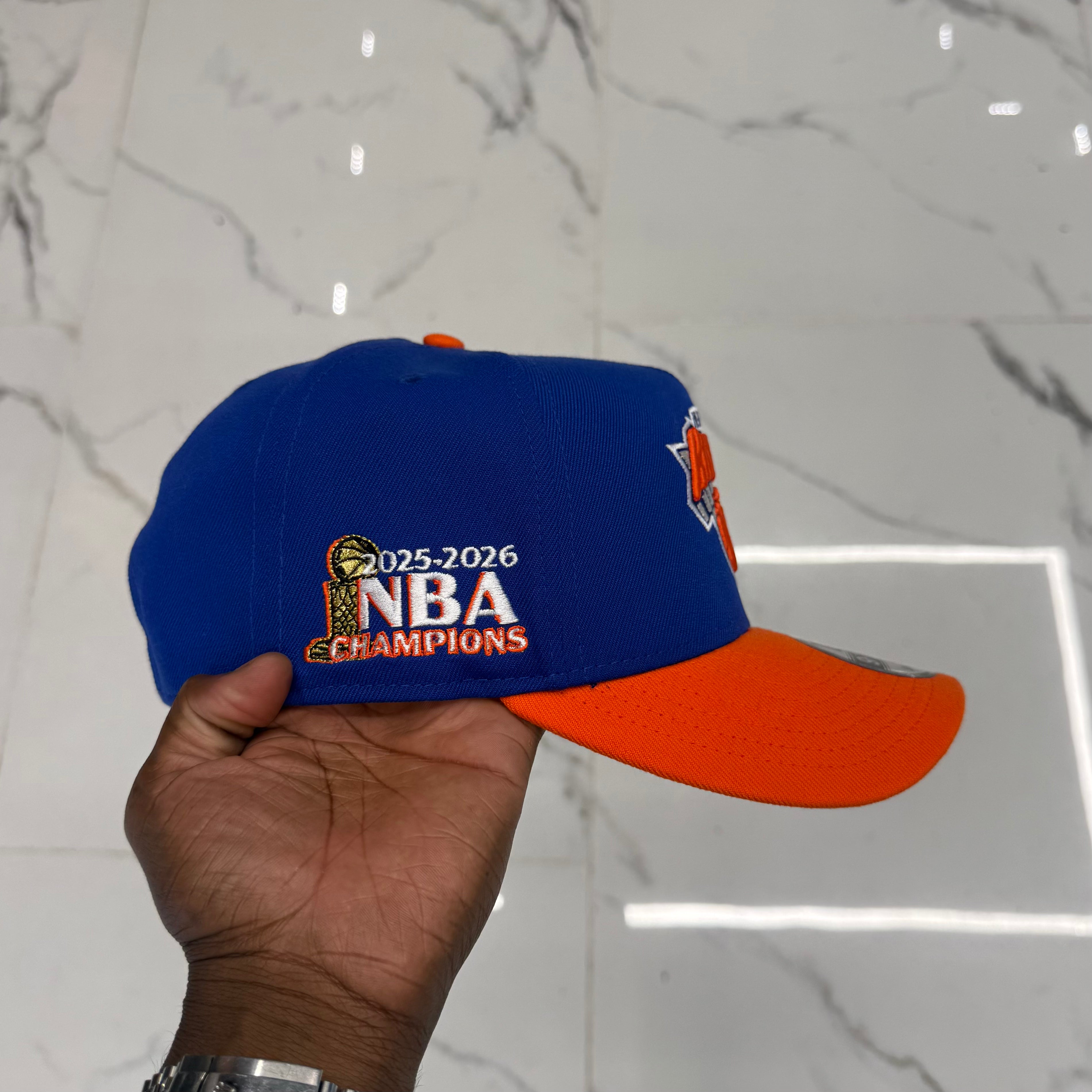 New York Knicks Blue and Orange 950 AFrame 2026 Champs Snap Back