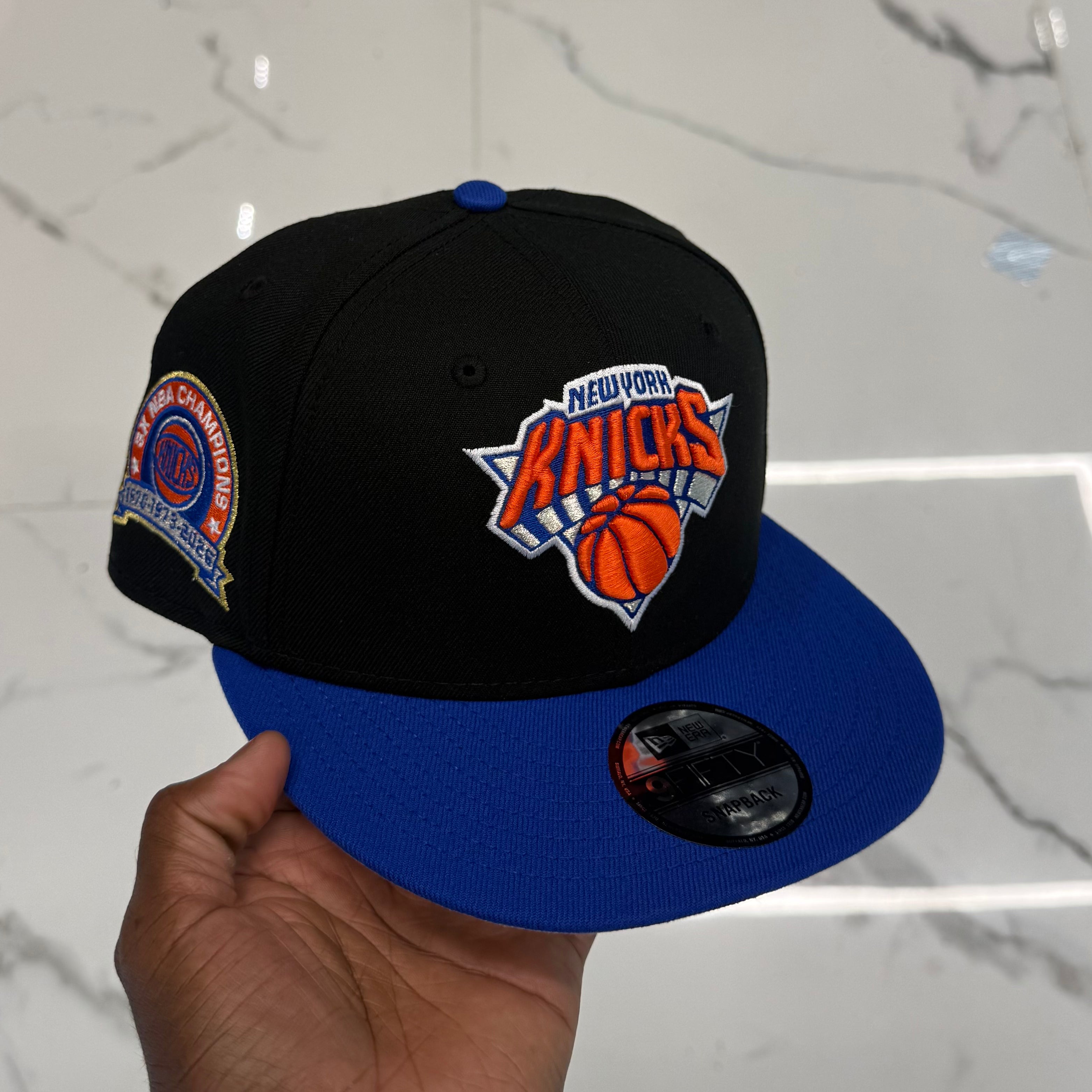 New York Knicks Black and Royal 950Classic 3X Champs Snap Back