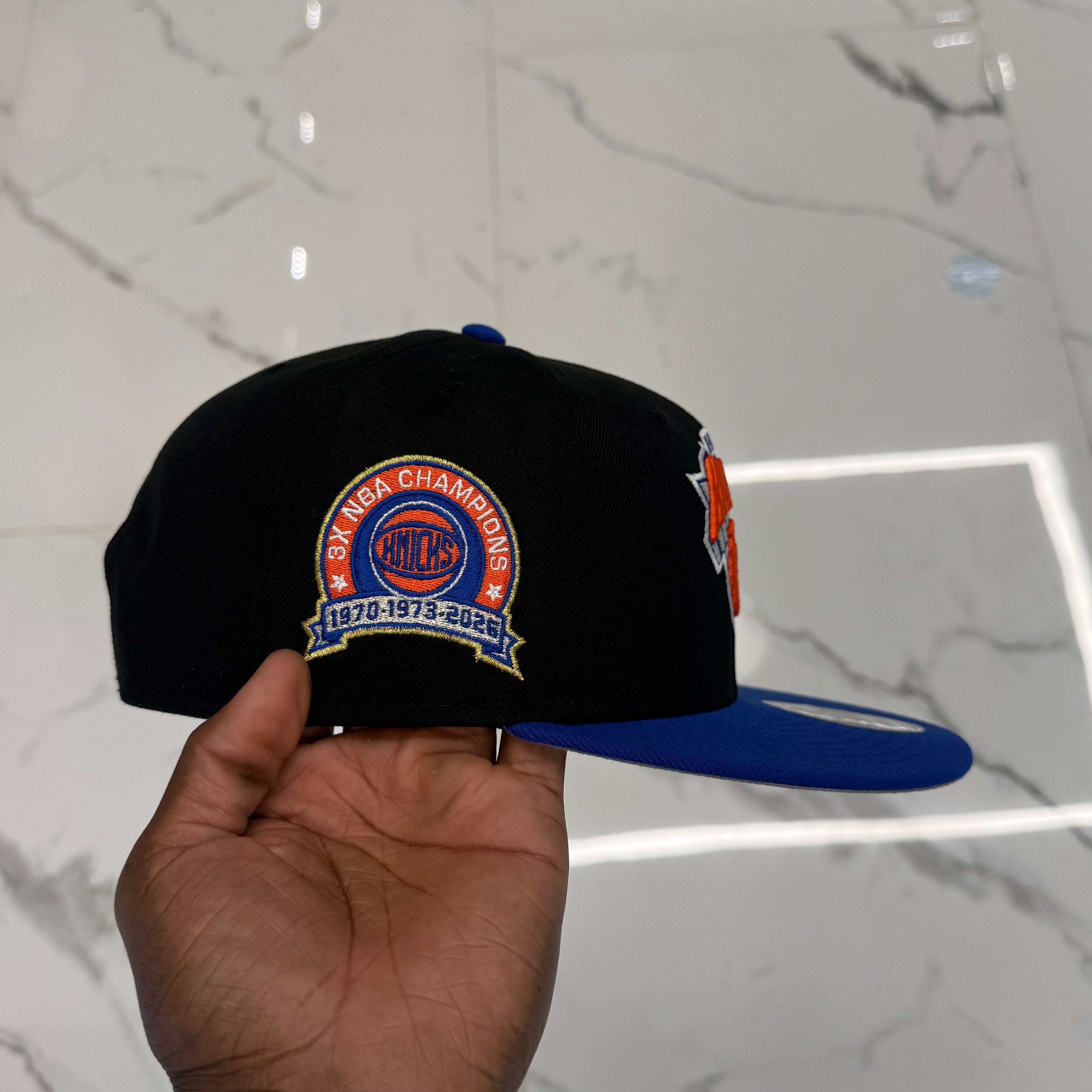 New York Knicks Black and Royal 950Classic 3X Champs Snap Back