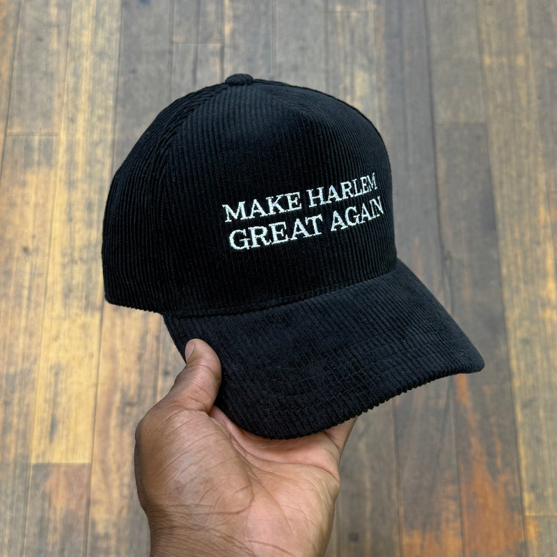 Make Harlem Great Again Black Corduroy Snap Back