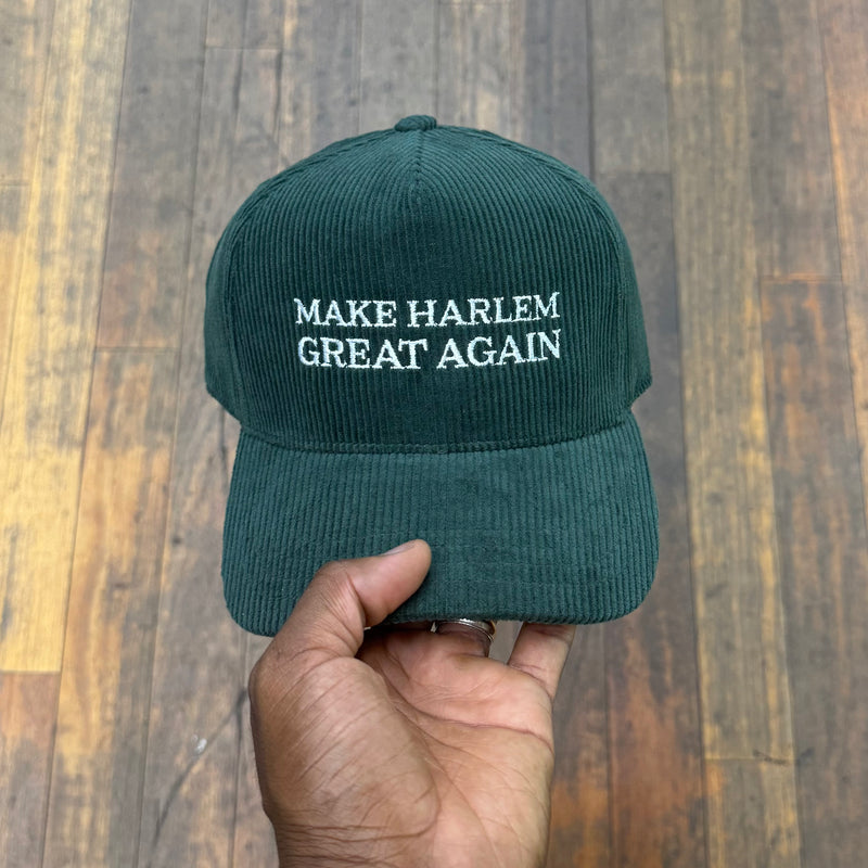 Make Harlem Great Again Green Corduroy Snap Back