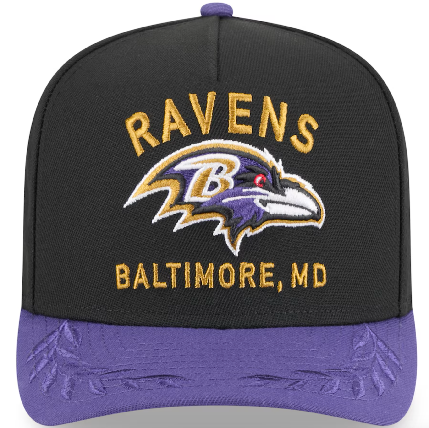 Baltimore Ravens Black NFL25 DRAFT 950 AFrame Snap Back