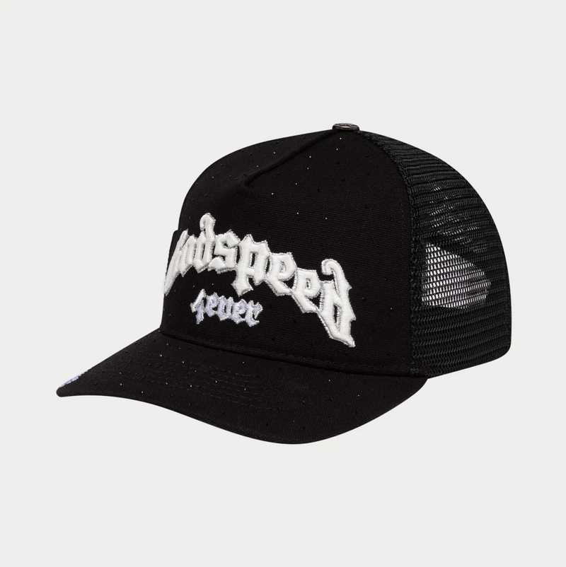 GODSPEED Forever Black and White w/ Crystals Trucker Snap Back