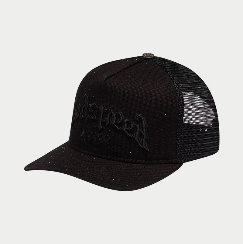GODSPEED Forever Black on Black w/ Crystals Trucker Snap Back