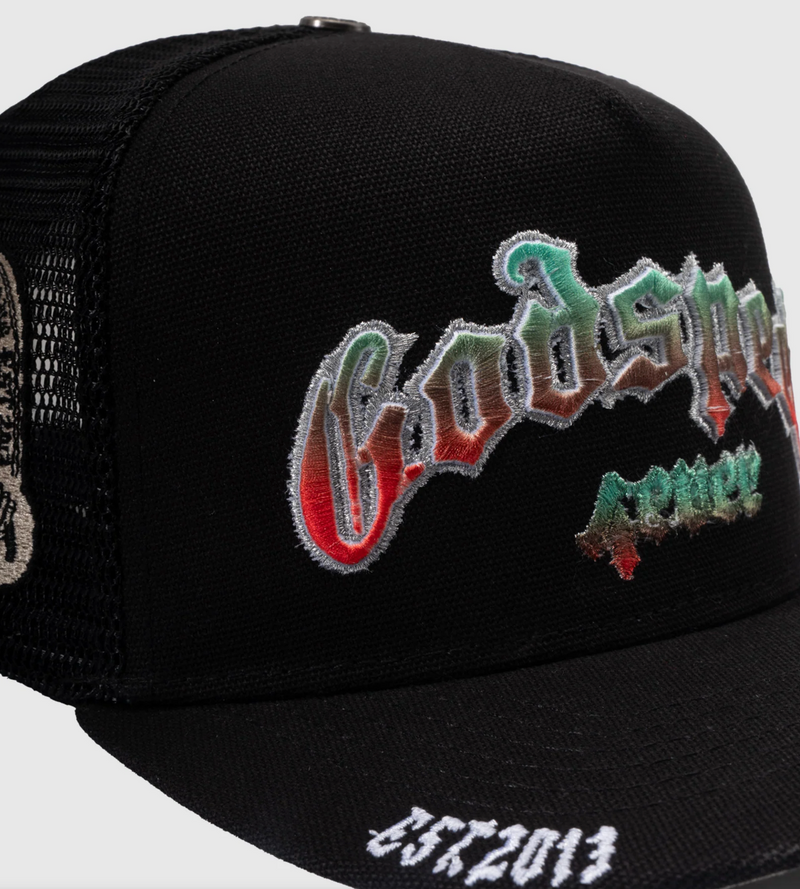 GODSPEED Forever Gradients Green and Red Trucker Hat