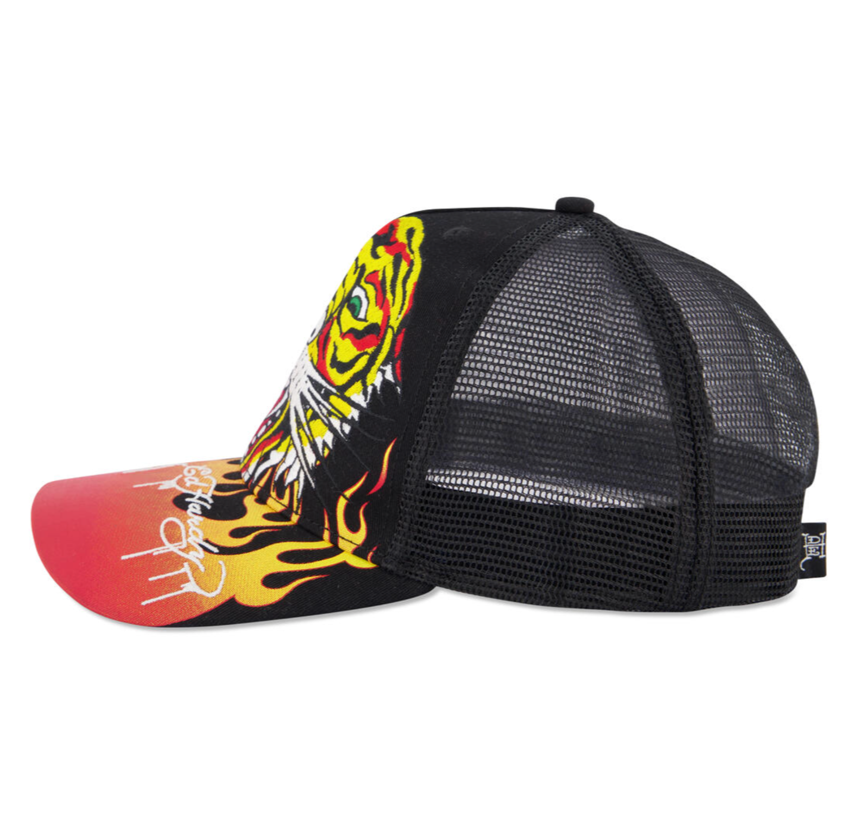 Ed Hardy EMBROIDERED TIGER FLAME Trucker Hat