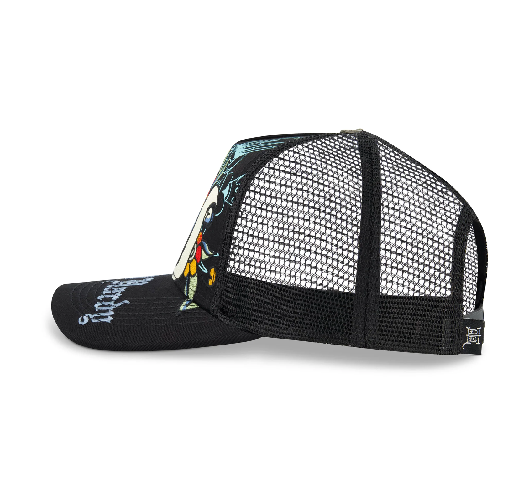 Ed Hardy Black TIGER SKULL TRUCKER HAT