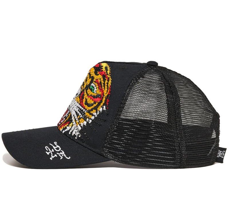 Ed Hardy RHINESTONE TIGER TRUCKER HAT