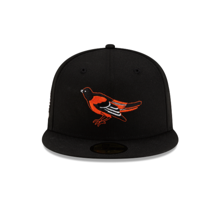Baltimore Orioles All Black "Bird logo" 50Th Anniversary 59FIFTY Fitted