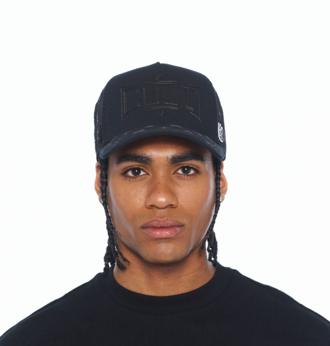 Cult of Individuality Black Rope Logo Trucker Hat