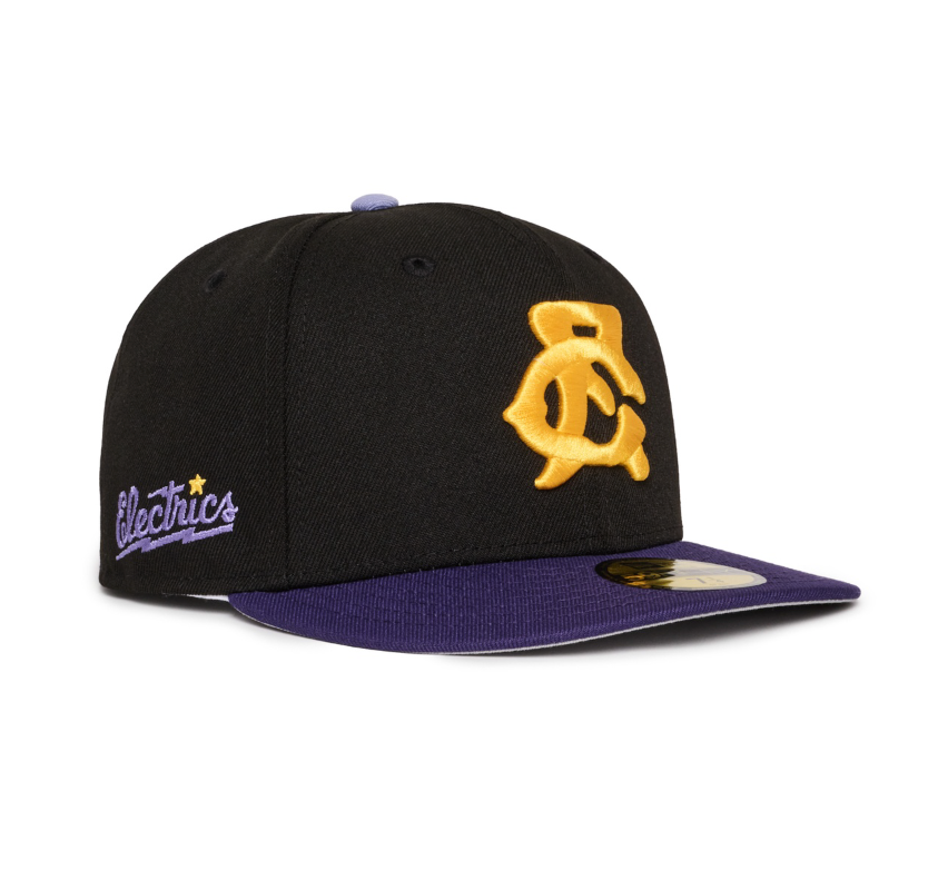 GREAT FALLS ELECTRICS Black and Purple Yellow Logo