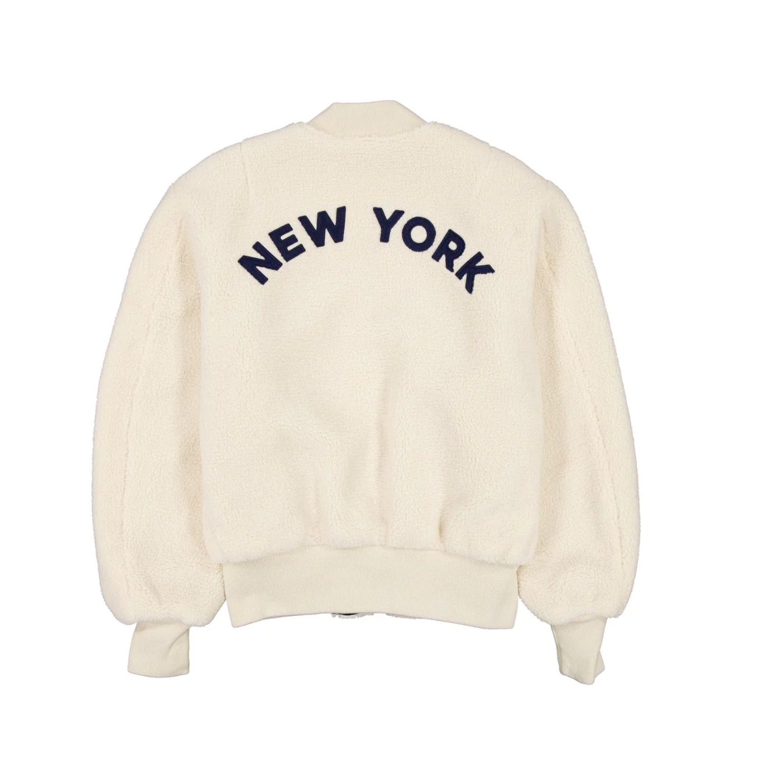 New York Yankees Women's Creme Sherpa Alpha Industries Flight Jacket