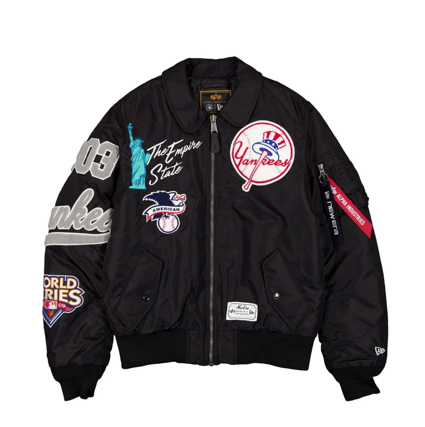 New York Yankees Black Alpha Industries X New ERA Collared Bomber Jacket