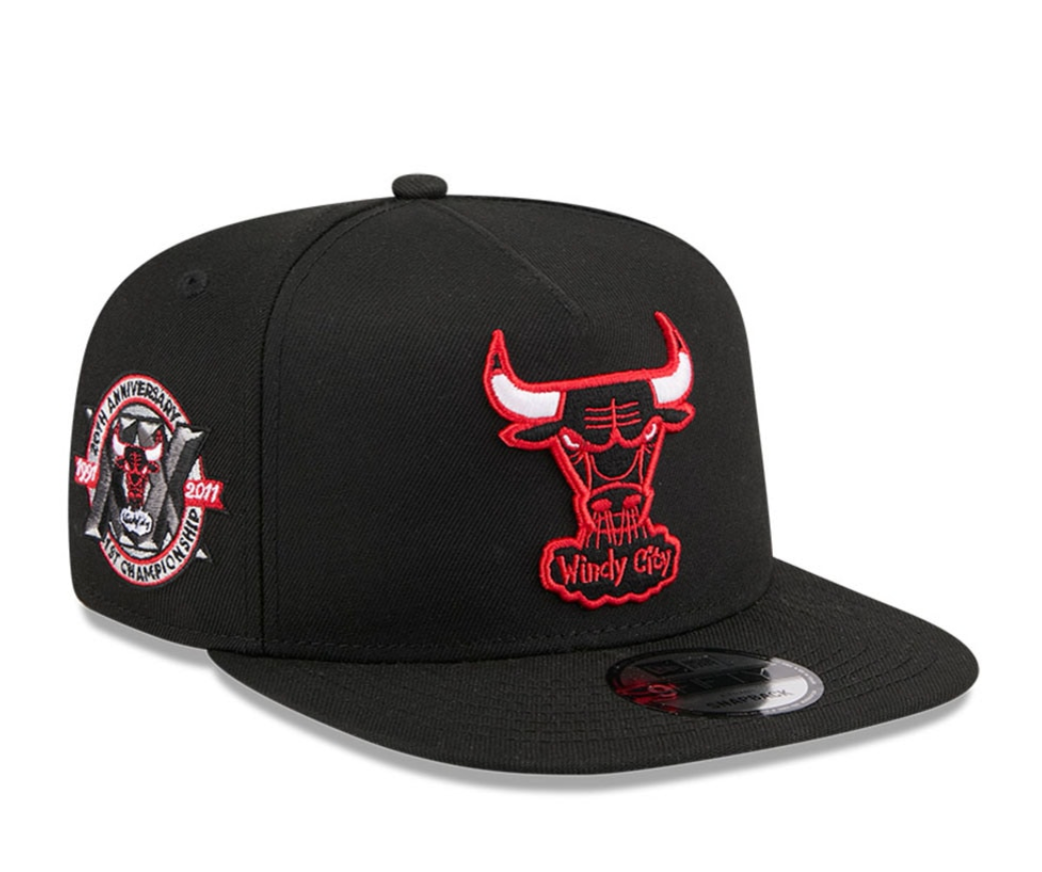 Chicago Bulls Black HWC AFrame 20Th Anniversary Snap Back