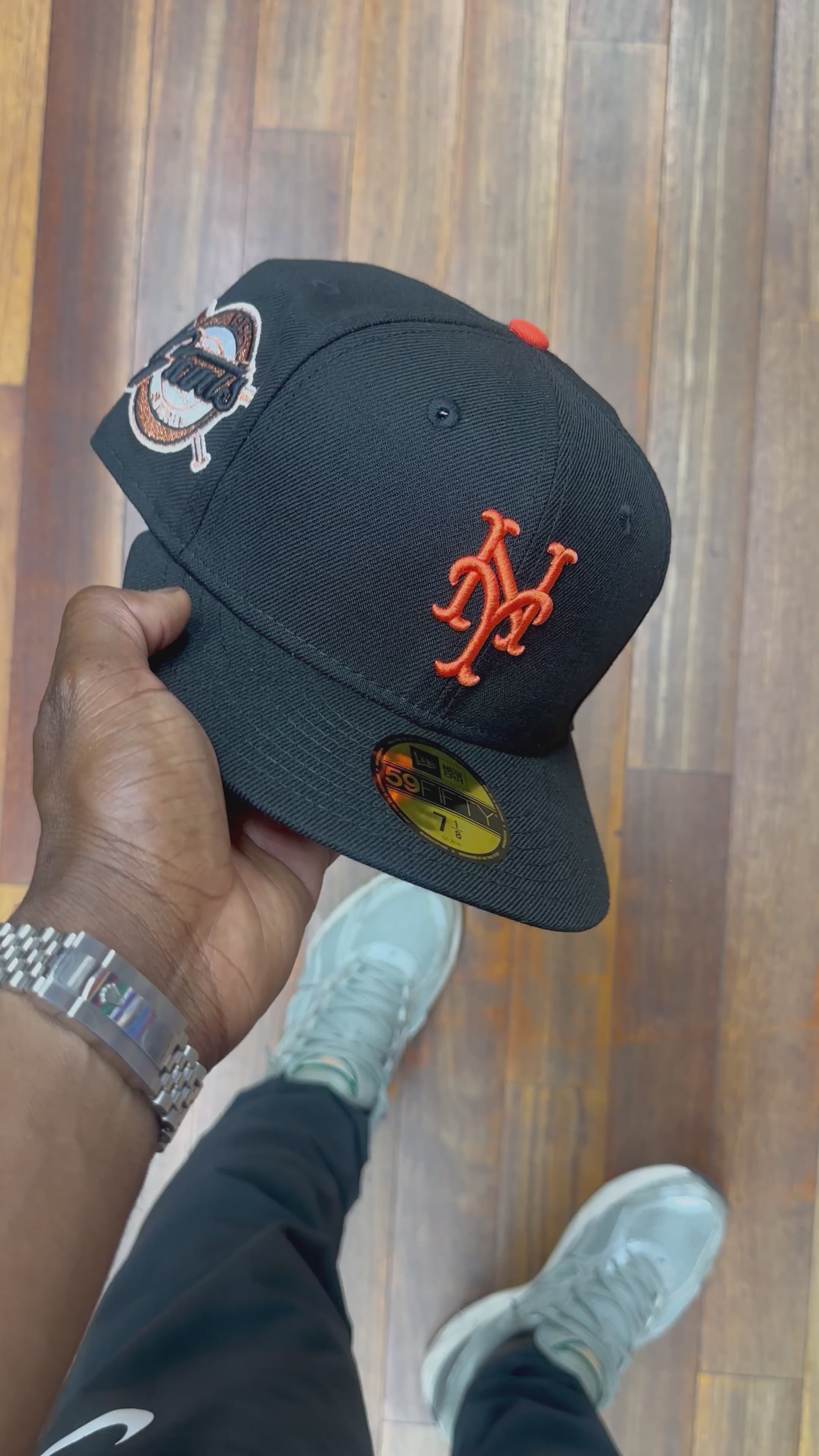 New York Giants All Black 1954 World Series Orange Logo