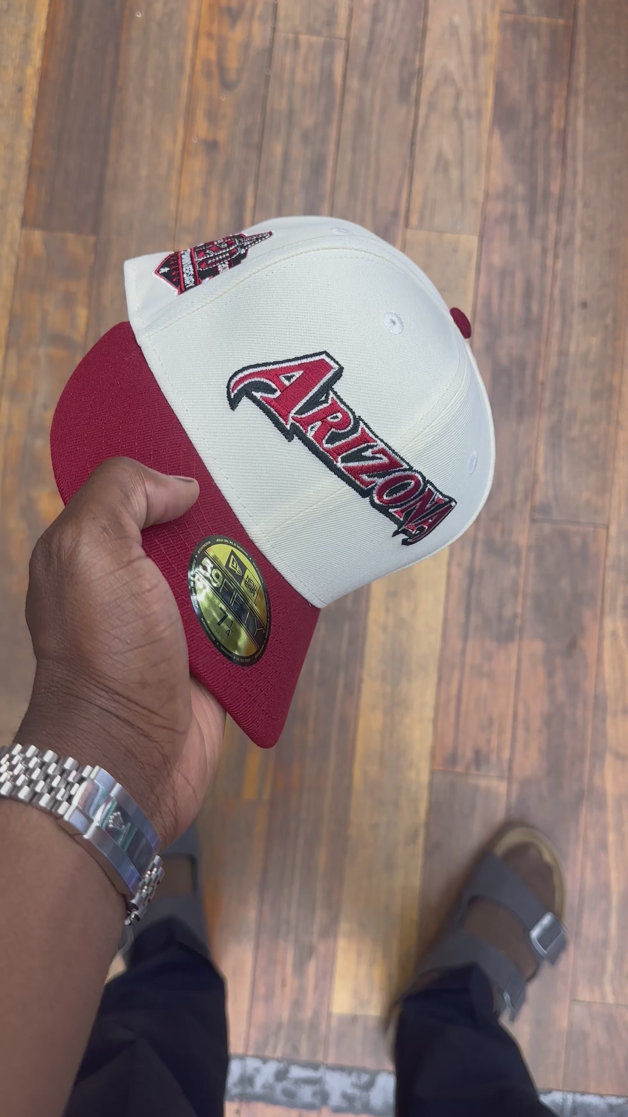 Arizona Diamond Backs Chrome White and Light Burgundy 20Th Anniversary