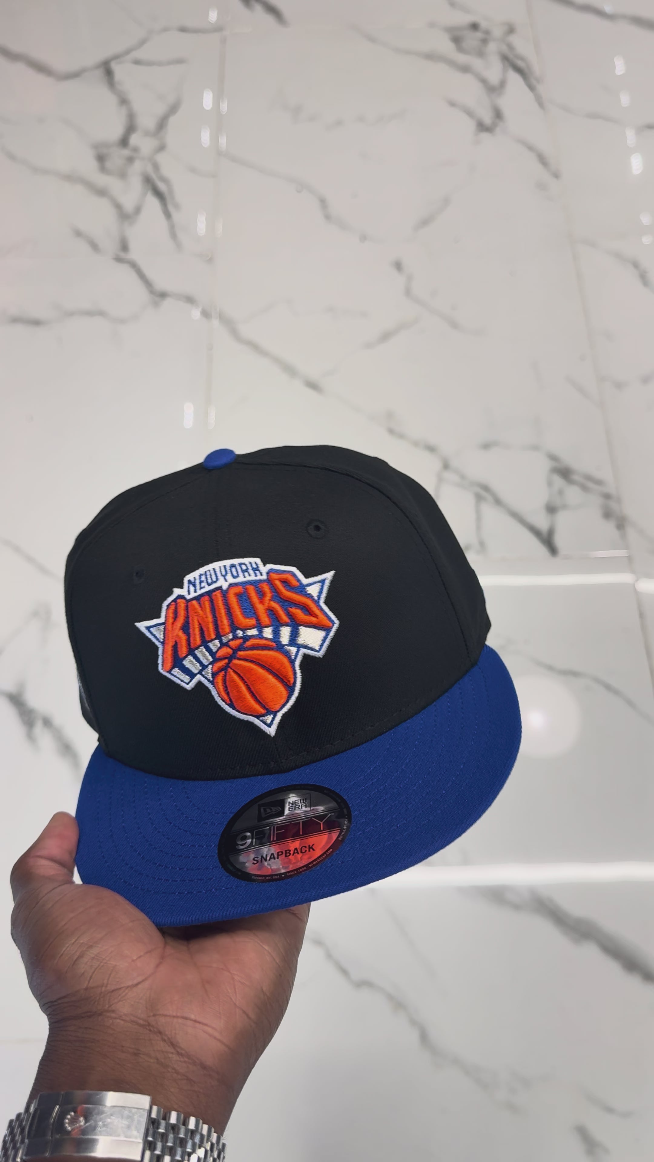 New York Knicks Black and Royal 950Classic 3X Champs Snap Back