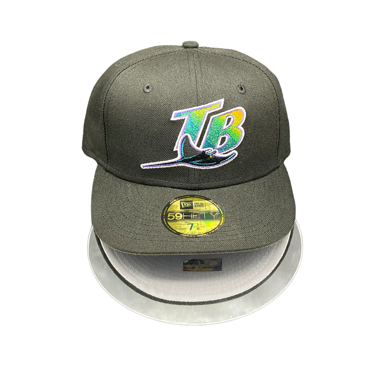 Tampa Bay Rays All Black Grey UV No Patch